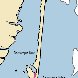 Map and Nautical Charts of Barnegat Inlet, USCG Station, NJ