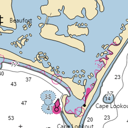 Top Spot Fishing Map N241, North Carolina Offshore, Cape Fear to Cape Lookout